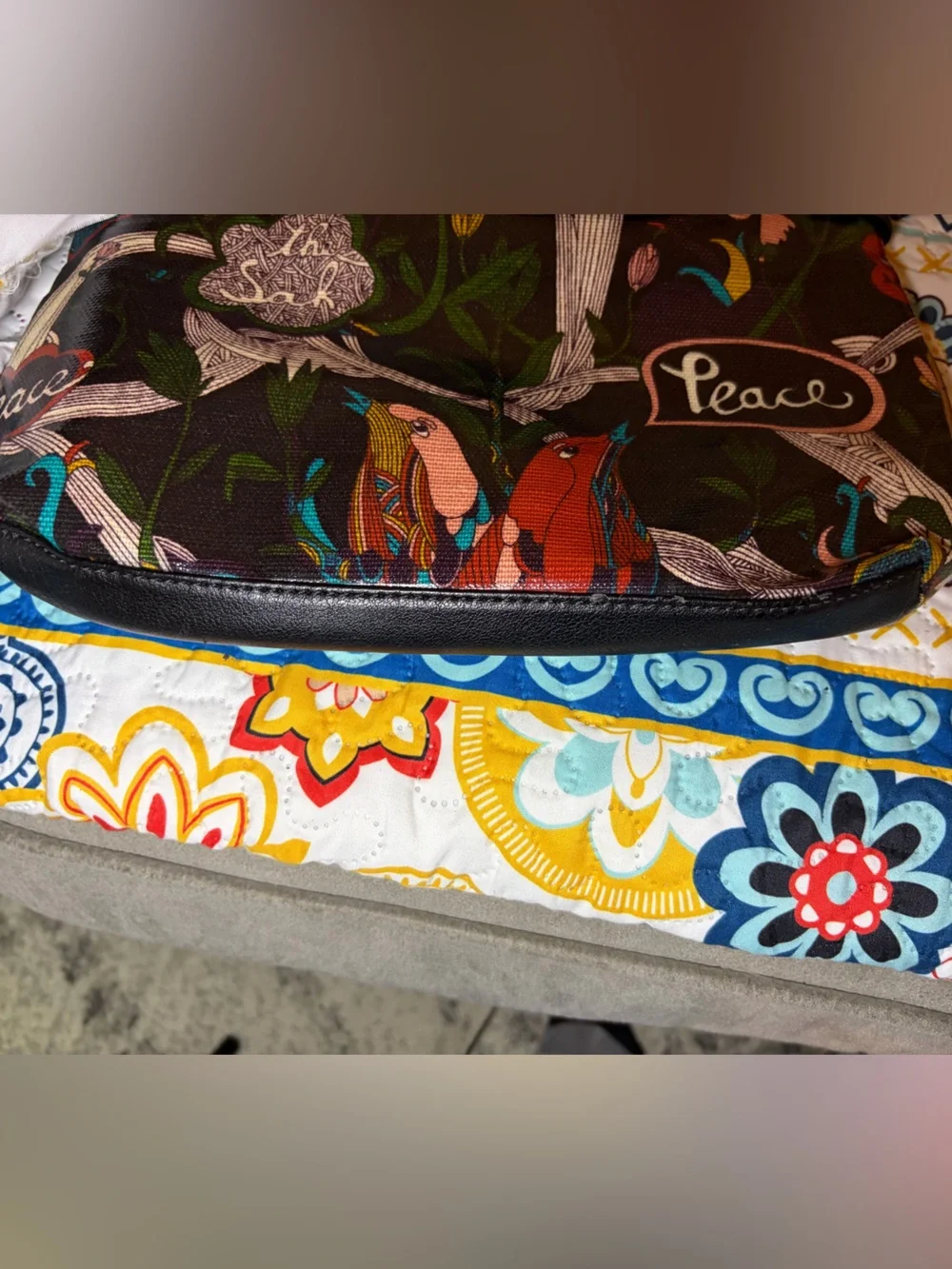 Sakroots Black Multicolor Bird & Floral Crossbody